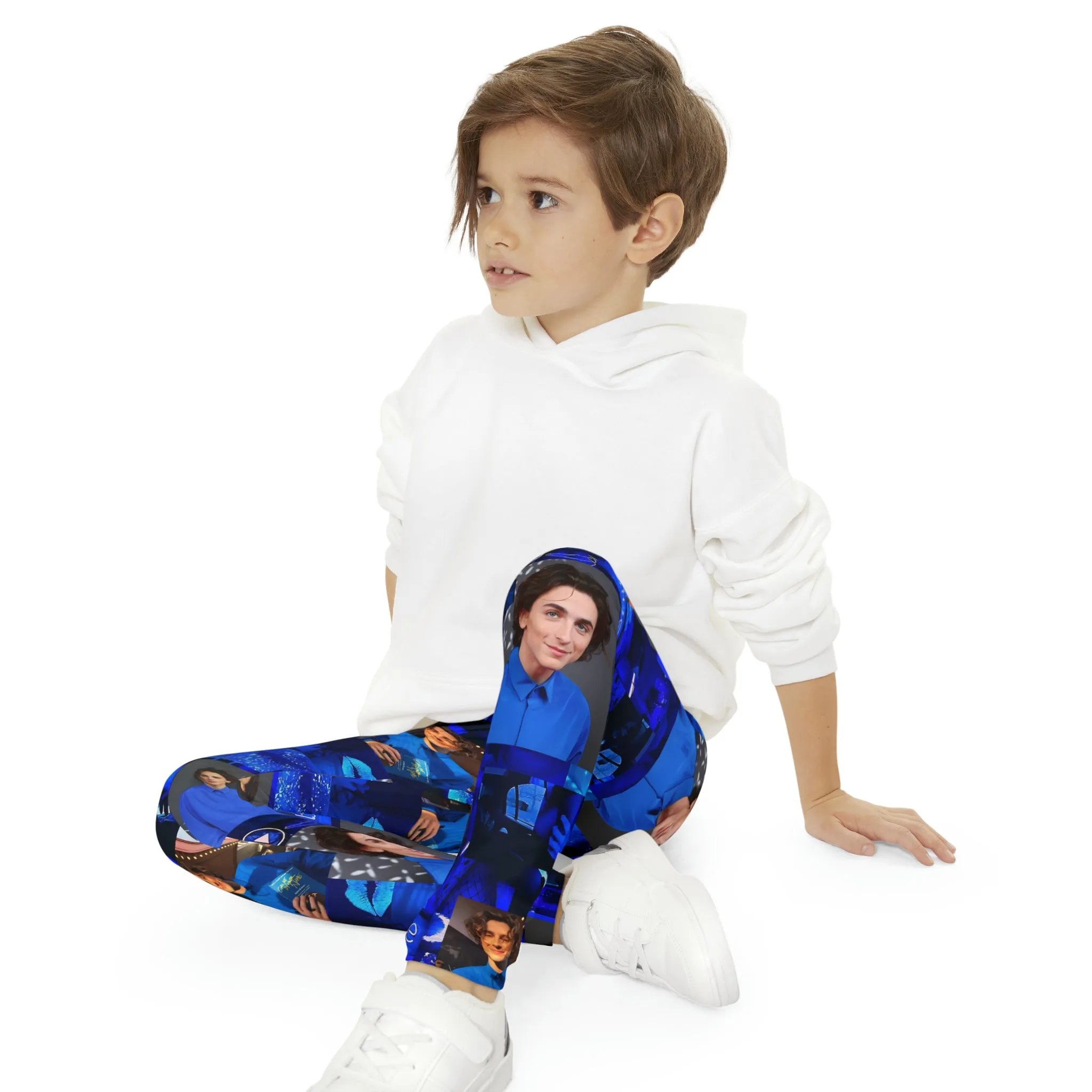 Timothee Chalamet Cool Blue Collage Youth Full-Length Leggings