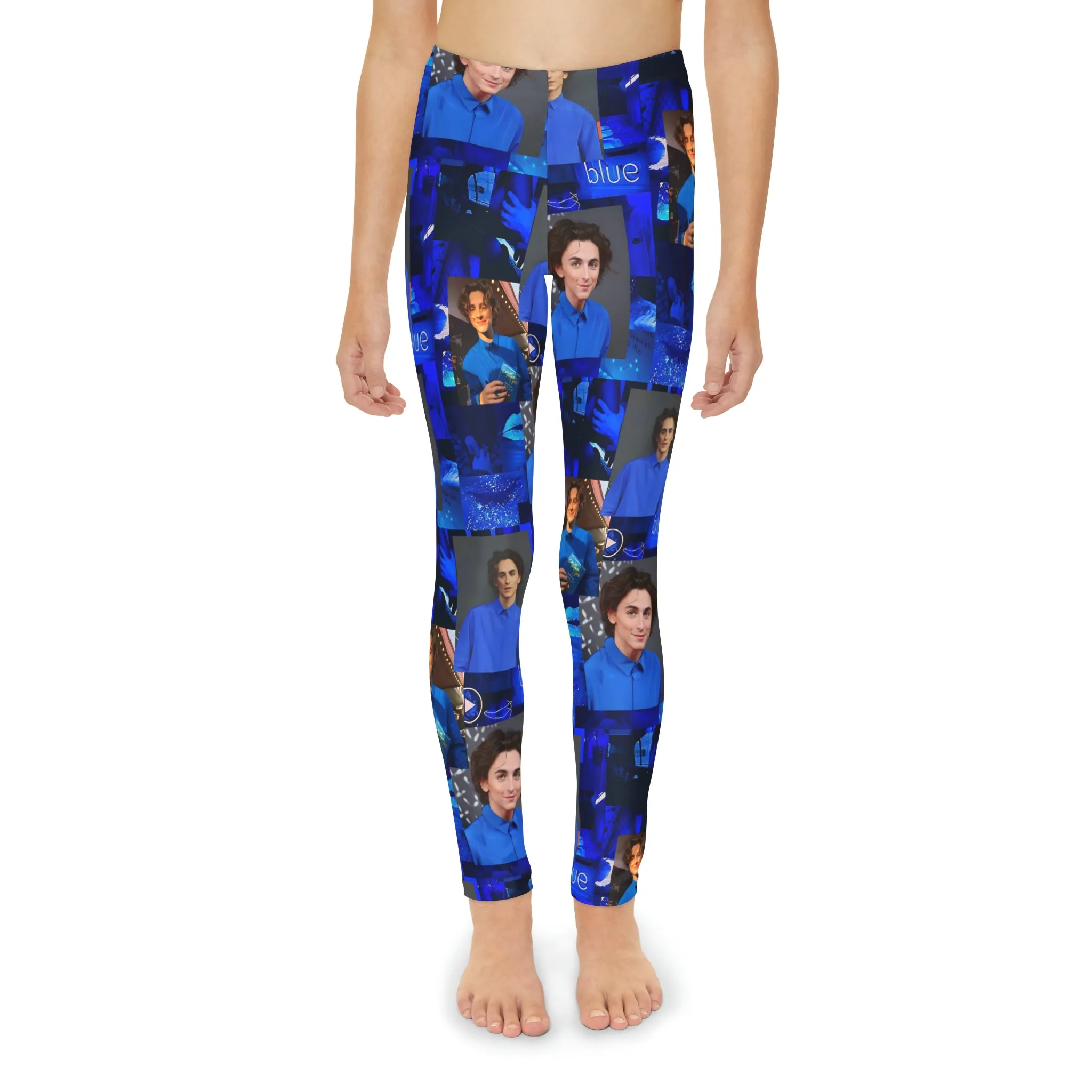 Timothee Chalamet Cool Blue Collage Youth Full-Length Leggings