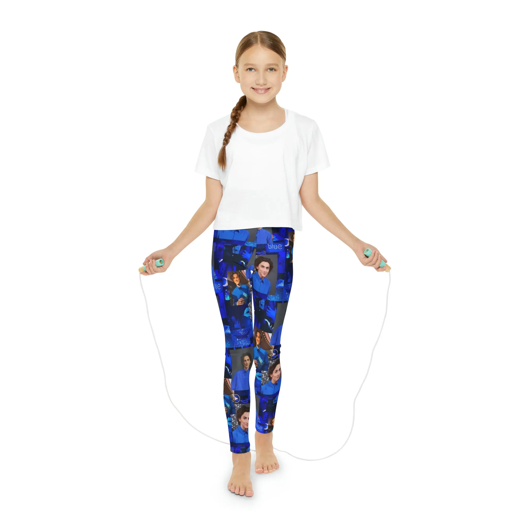 Timothee Chalamet Cool Blue Collage Youth Full-Length Leggings