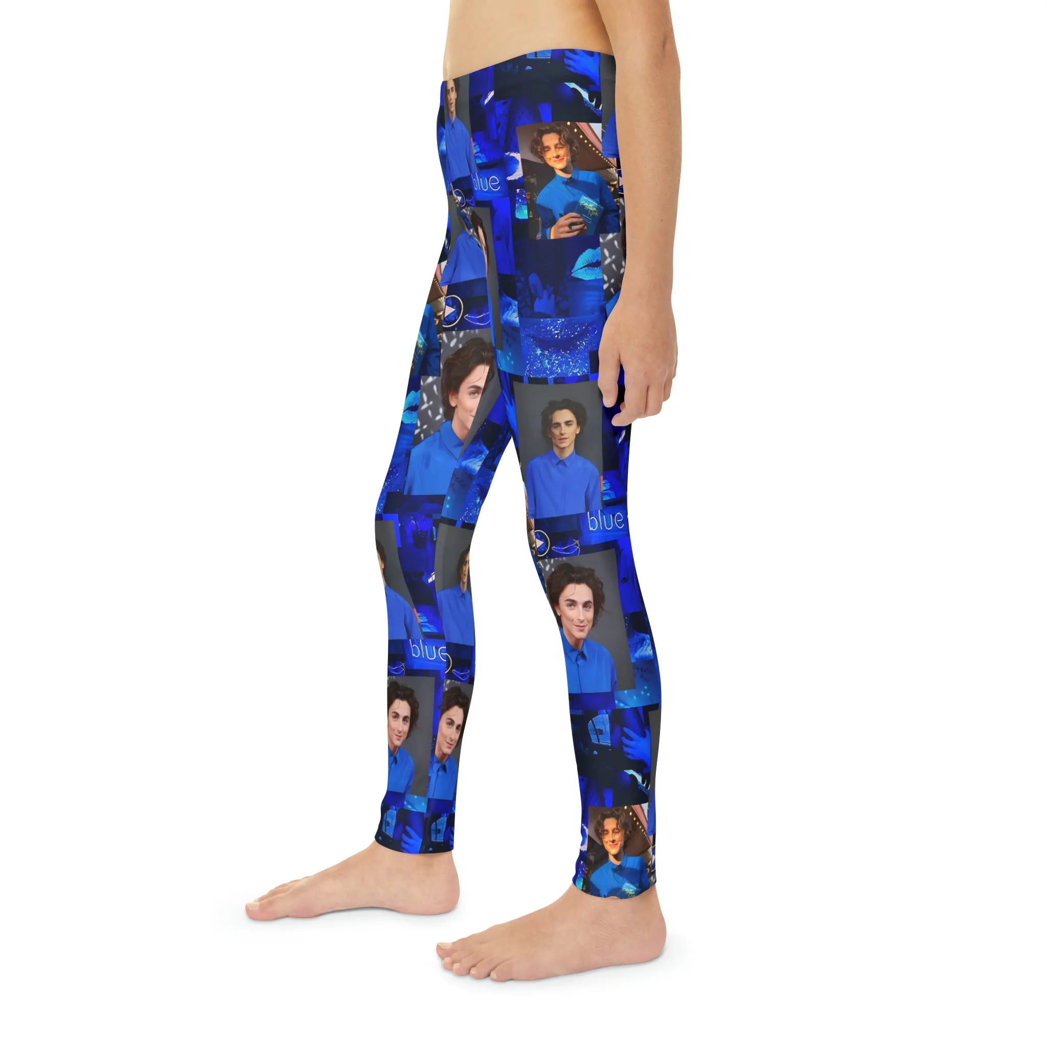 Timothee Chalamet Cool Blue Collage Youth Full-Length Leggings
