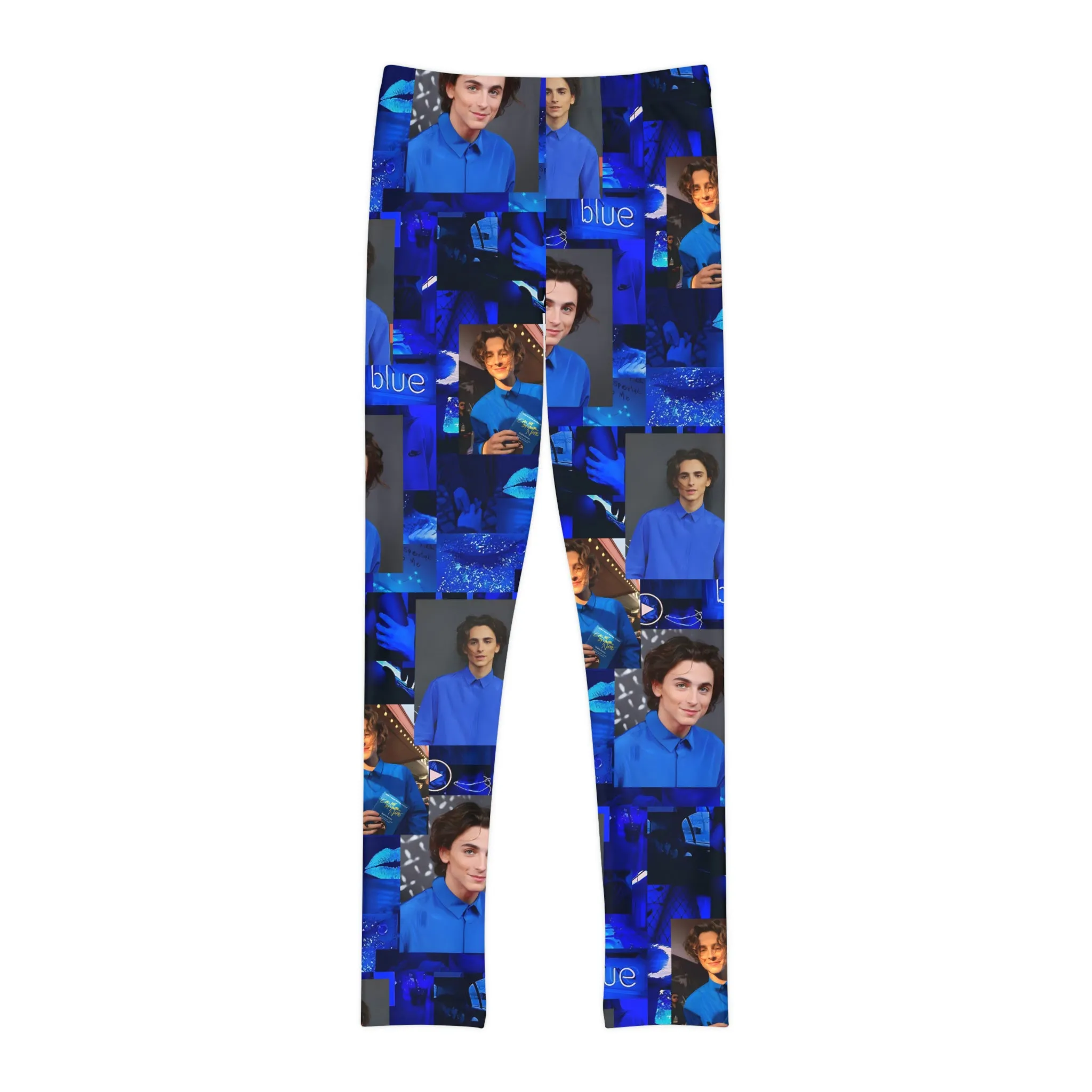 Timothee Chalamet Cool Blue Collage Youth Full-Length Leggings