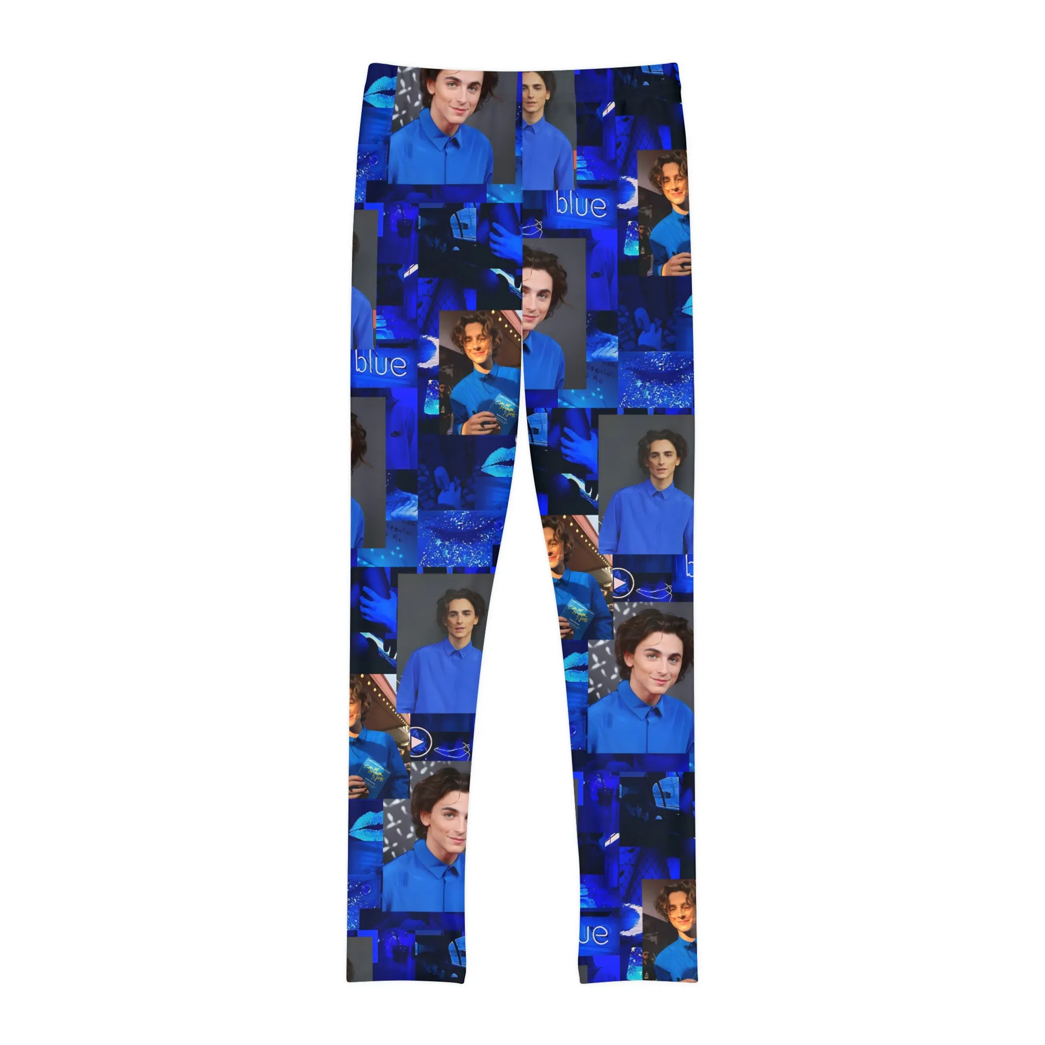 Timothee Chalamet Cool Blue Collage Youth Full-Length Leggings