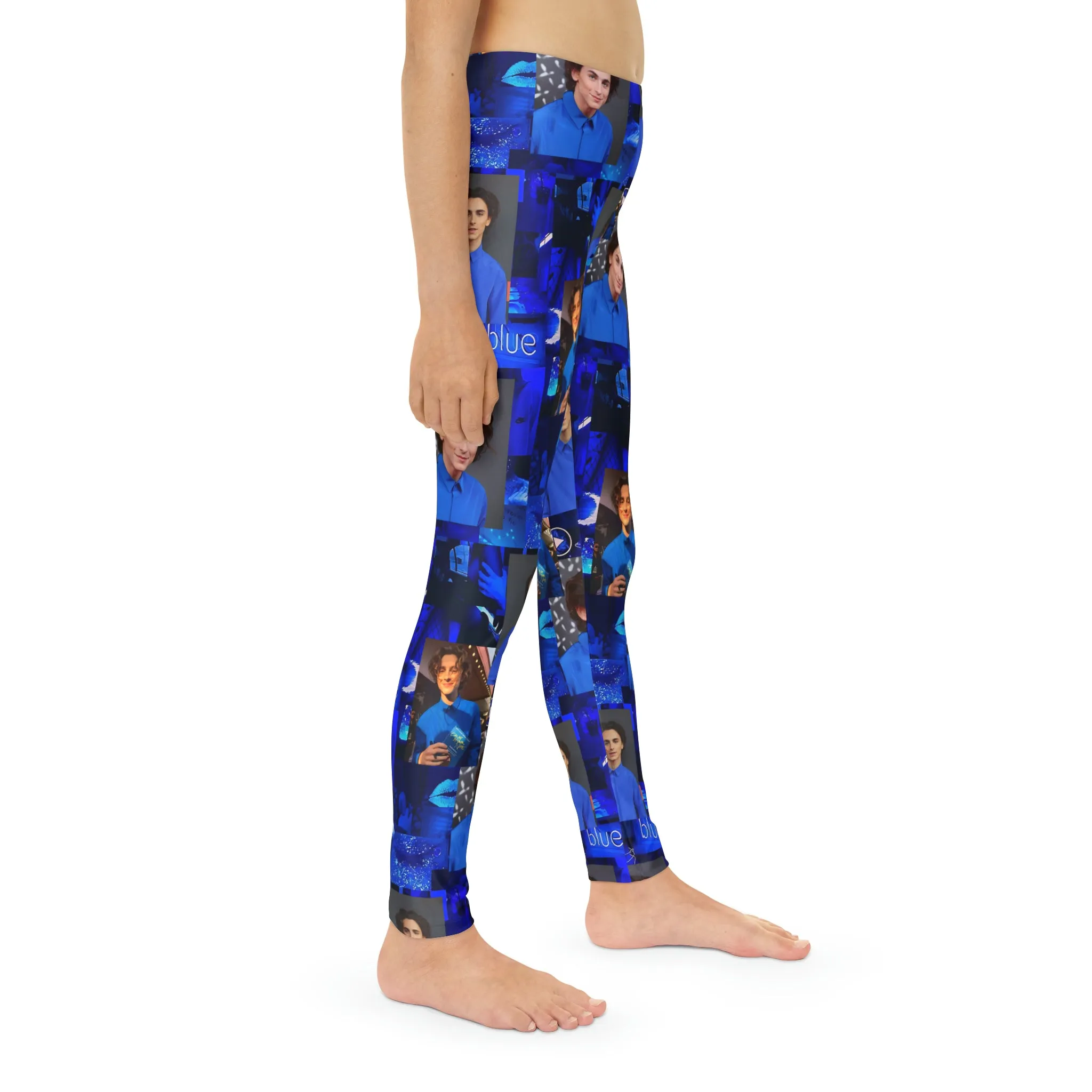 Timothee Chalamet Cool Blue Collage Youth Full-Length Leggings