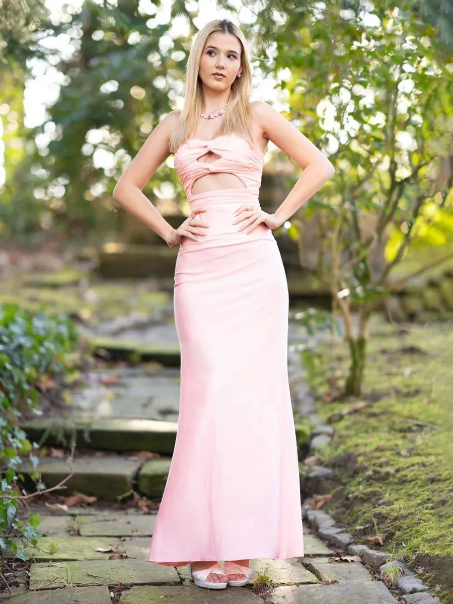 Tinble | Strapless Aqua Blue Sheath Long Prom Dresses