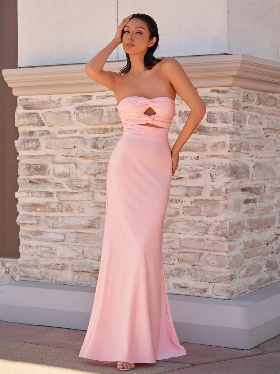 Tinble | Strapless Aqua Blue Sheath Long Prom Dresses