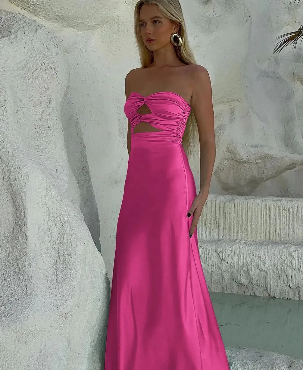 Tinble | Strapless Aqua Blue Sheath Long Prom Dresses