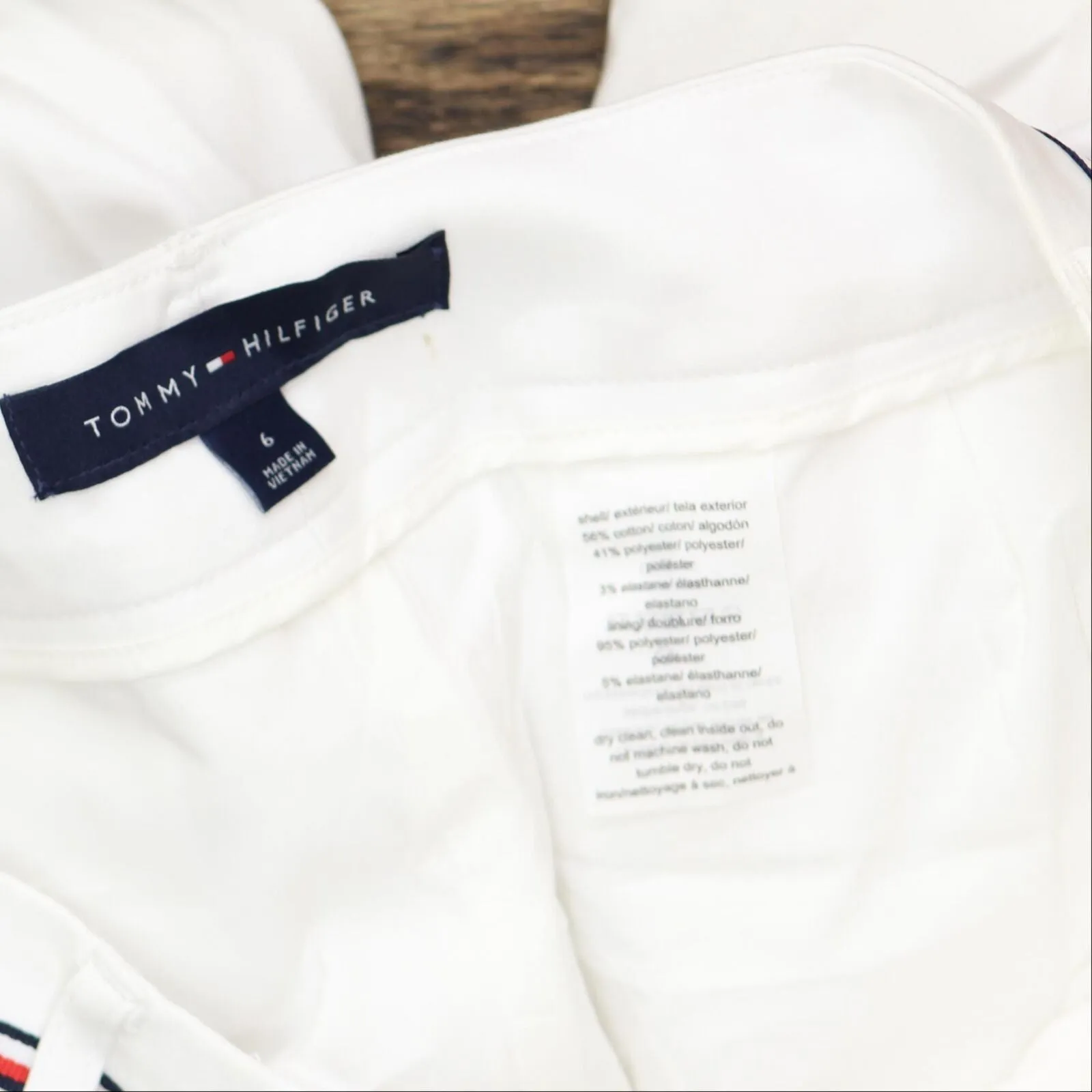Tommy Hilfiger Womens Ribbon-Trim Ankle Pants T9AKD323 White 6