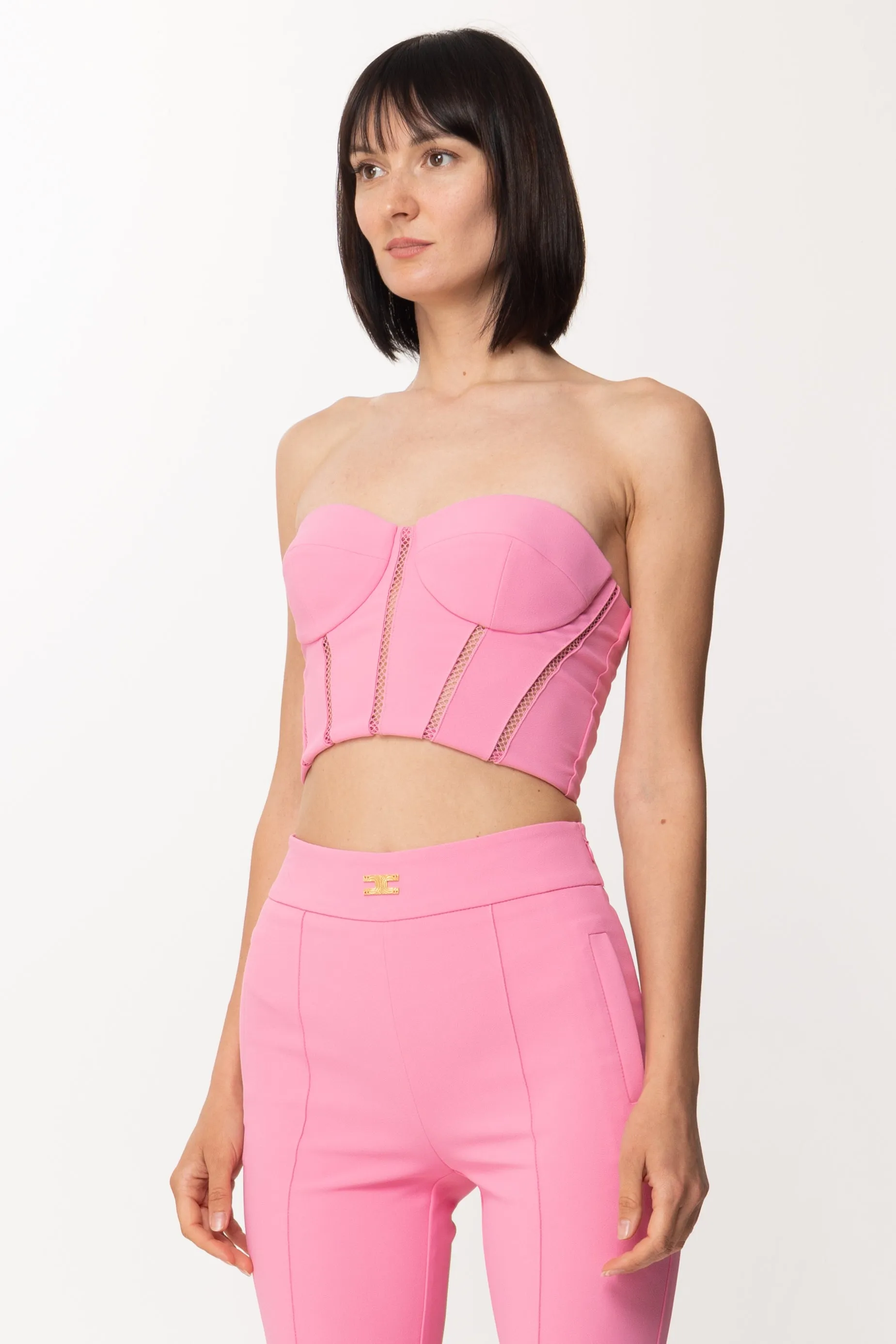 Top Bustier con Motivo a Jour