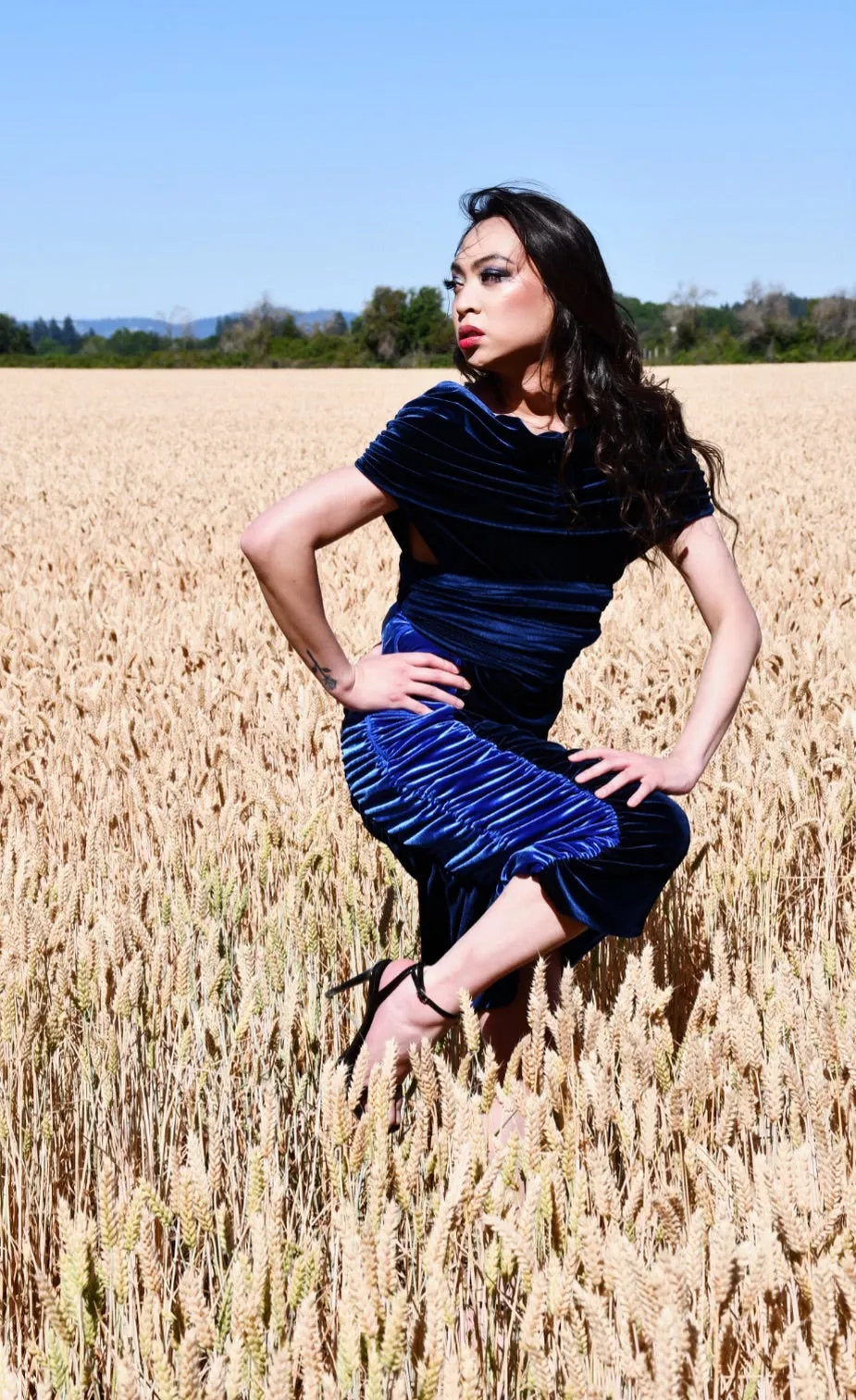 Tornado Velvet Wrap Dress