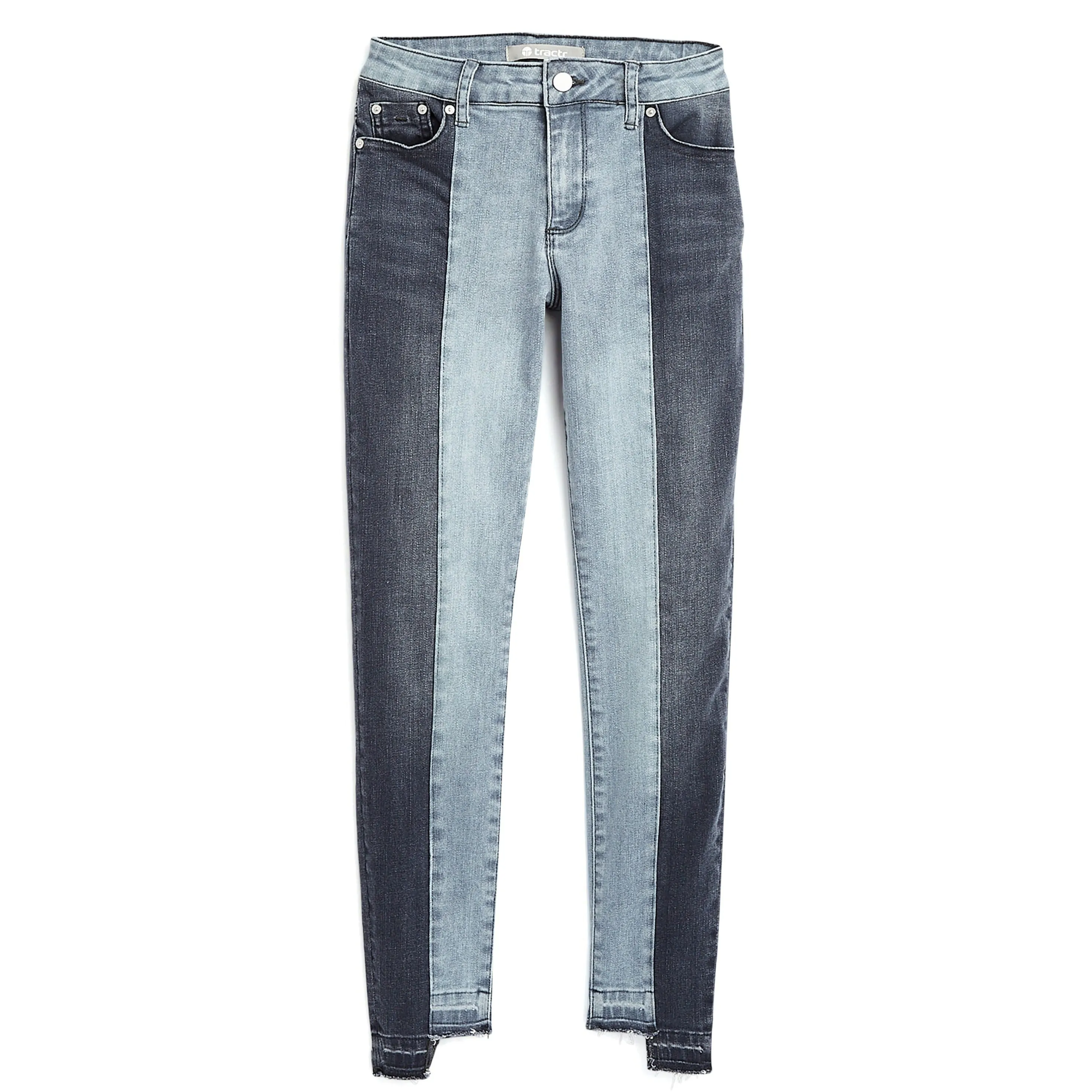 Tractr 2 Tone Skinny with Released Fray Hem Jeans
