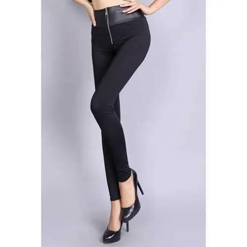 Trendy Black Splicing Slimming Leggings For Women - Black One Size(fit Size Xs To M)