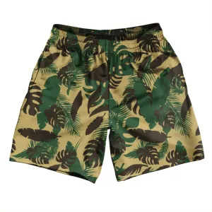 Tropic Thunder Camo Athletic Running Fitness Exercise Shorts 7" Inseam Shorts Made In USA