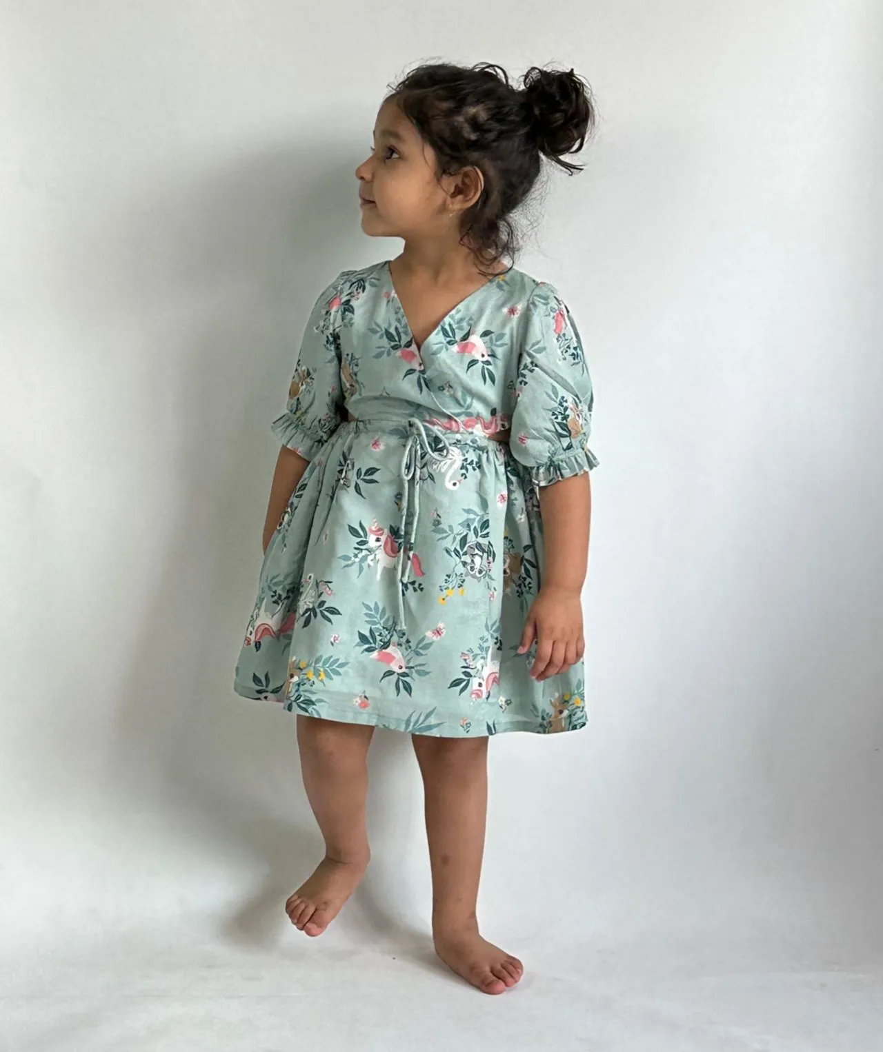 Tropical Wrap Cut-out Dress