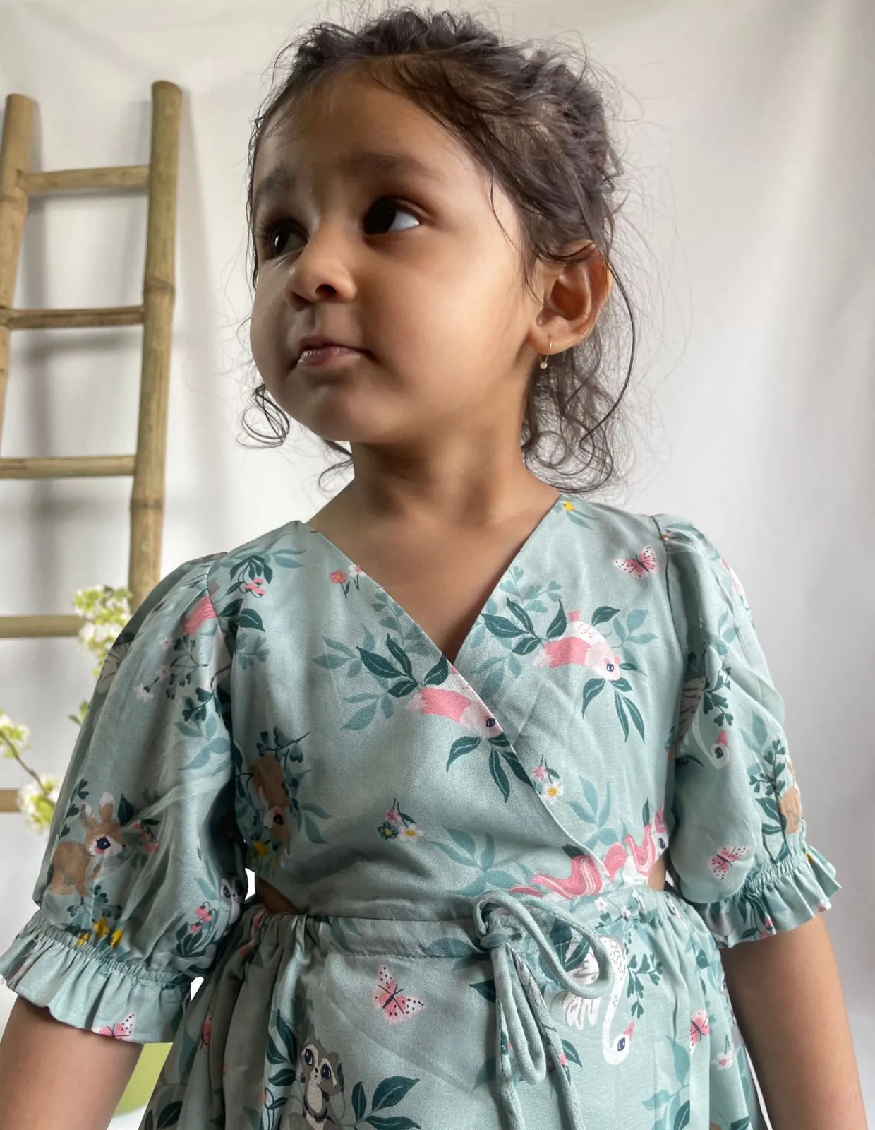 Tropical Wrap Cut-out Dress