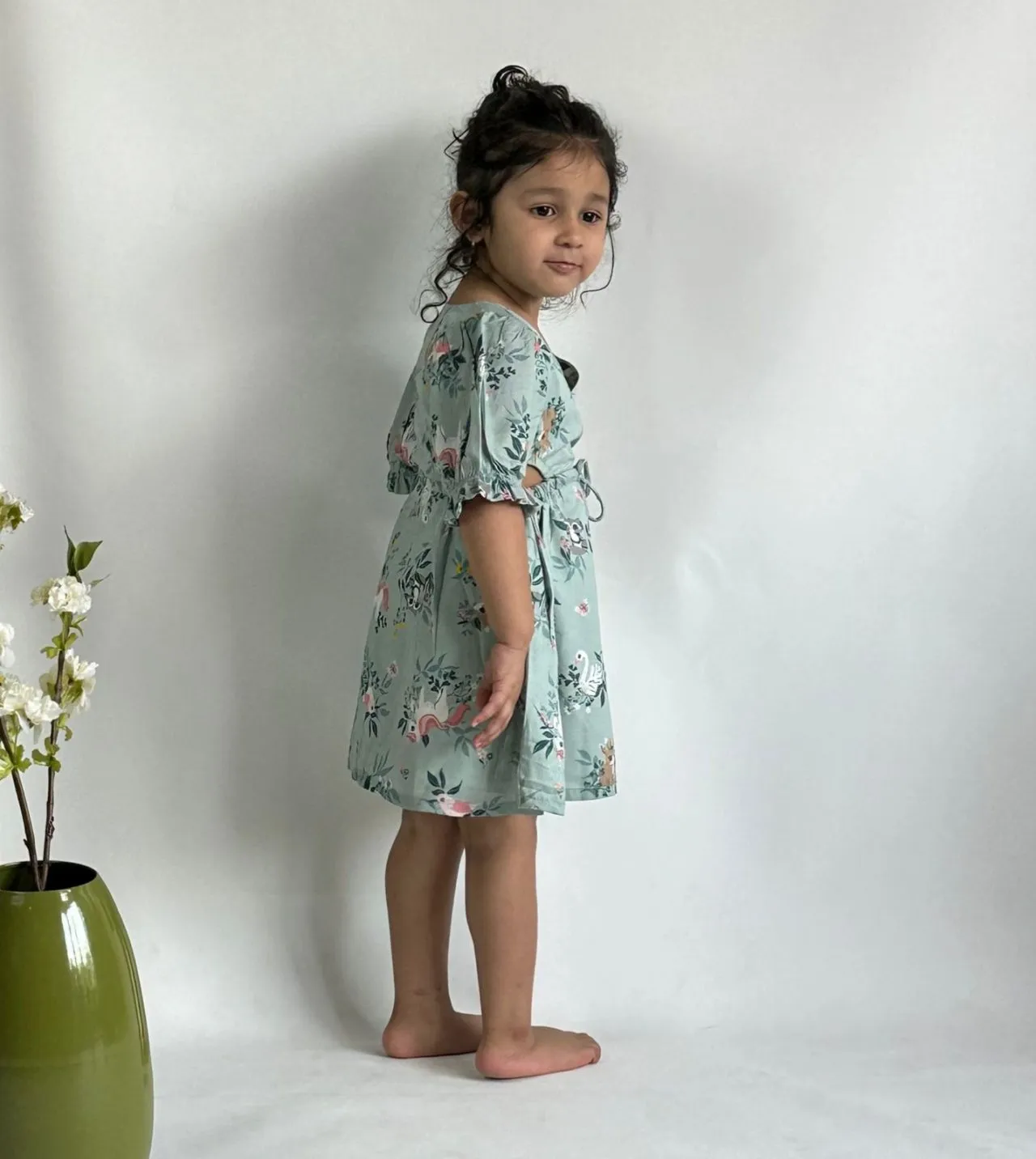 Tropical Wrap Cut-out Dress