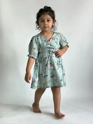 Tropical Wrap Cut-out Dress