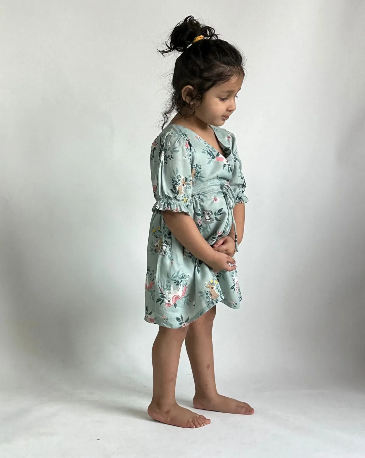 Tropical Wrap Cut-out Dress