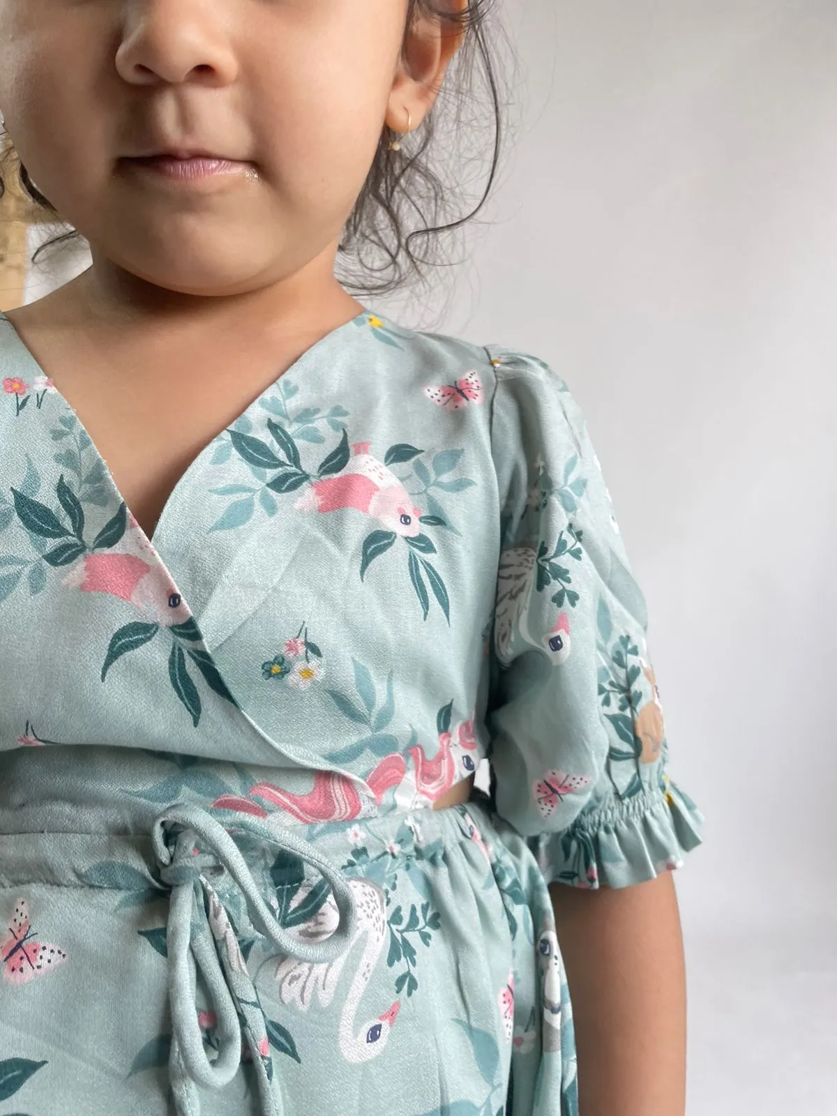 Tropical Wrap Cut-out Dress