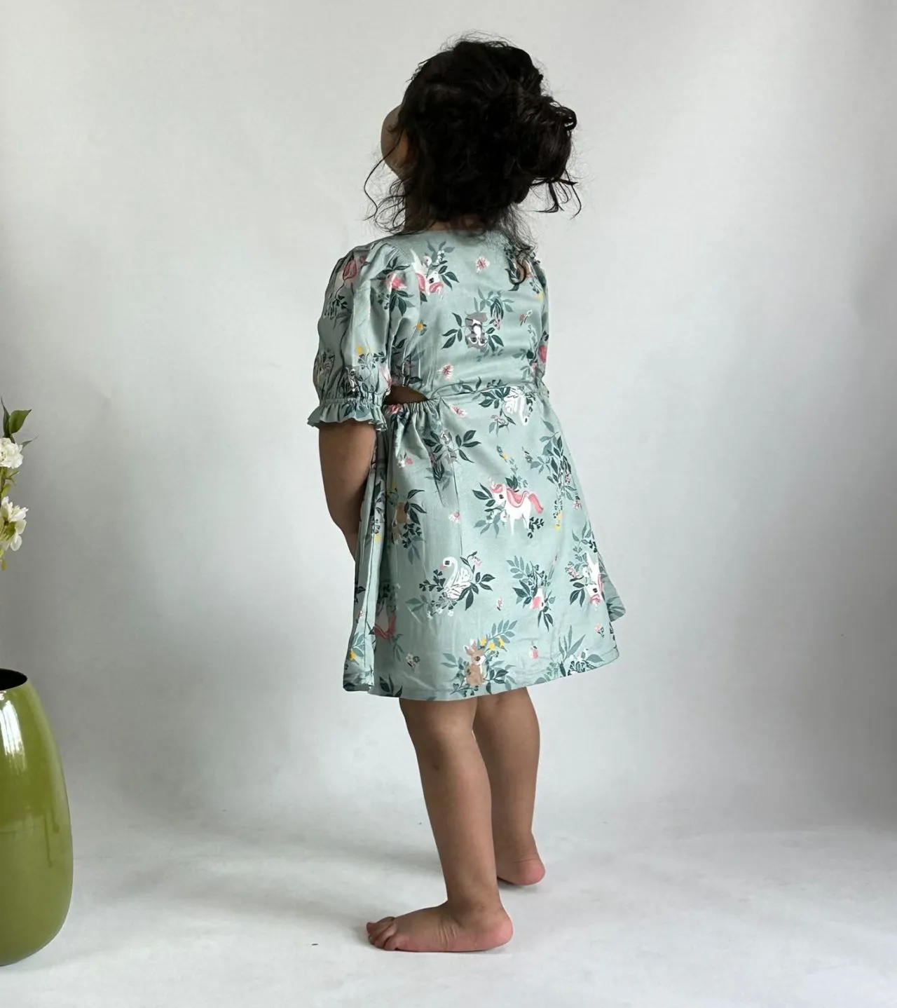 Tropical Wrap Cut-out Dress
