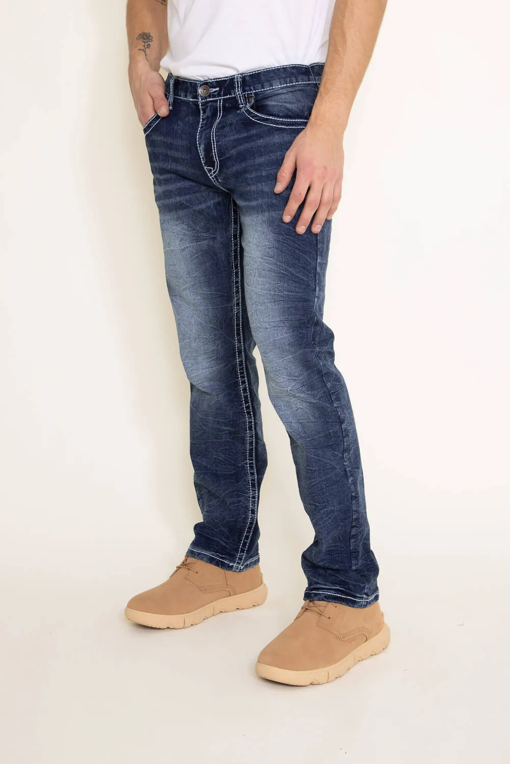 True Luck Zachary Bootcut Stretch Jeans for Men | TL20356609