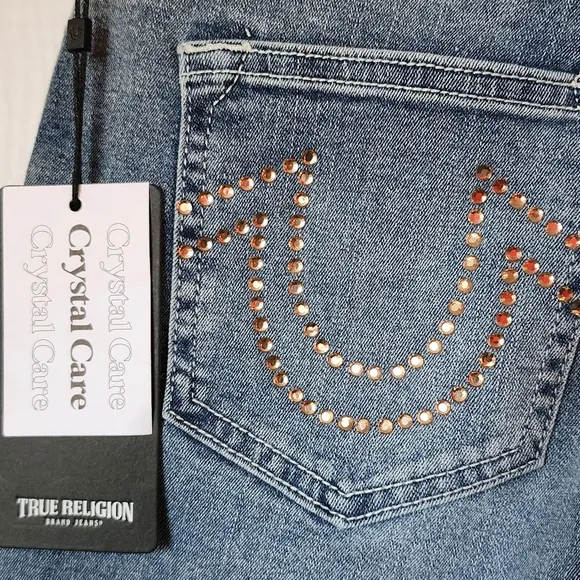 True Religion Jennie Curvy horseshoe Crystal Skinny Jean sz‎ 28 NWT