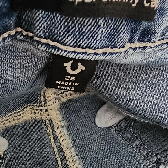 True Religion Jennie Curvy horseshoe Crystal Skinny Jean sz‎ 28 NWT