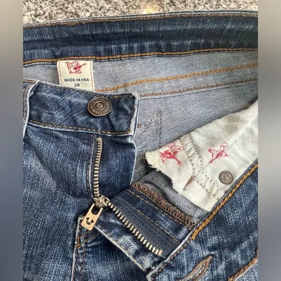 True Religion Stella Skinny Low Rise Medium Dark Wash Jegging Stretch Jeans 29