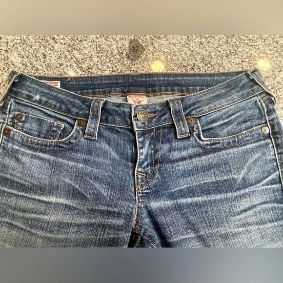 True Religion Stella Skinny Low Rise Medium Dark Wash Jegging Stretch Jeans 29