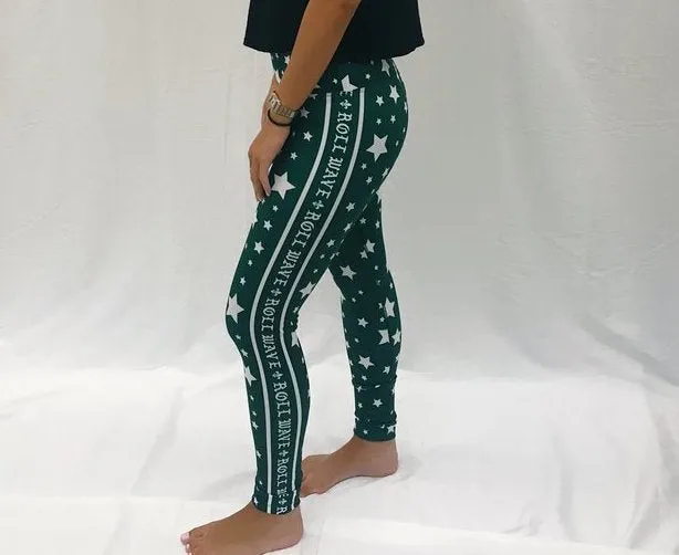Tulane Roll Wave Side Stripe Leggings