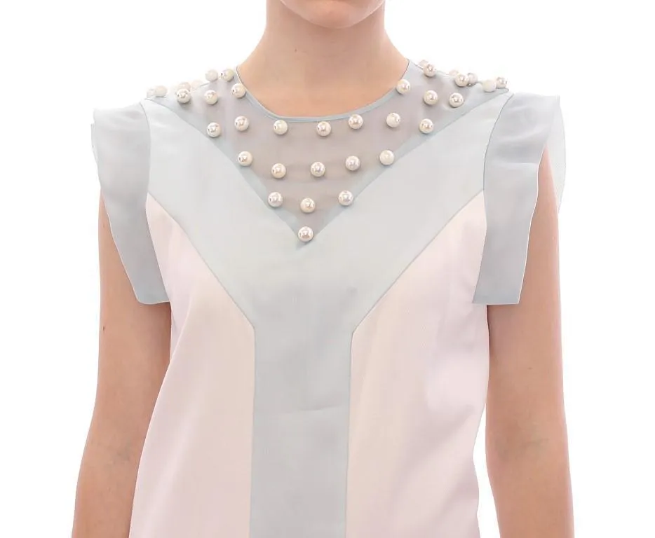 Turquoise silk sheath dress
