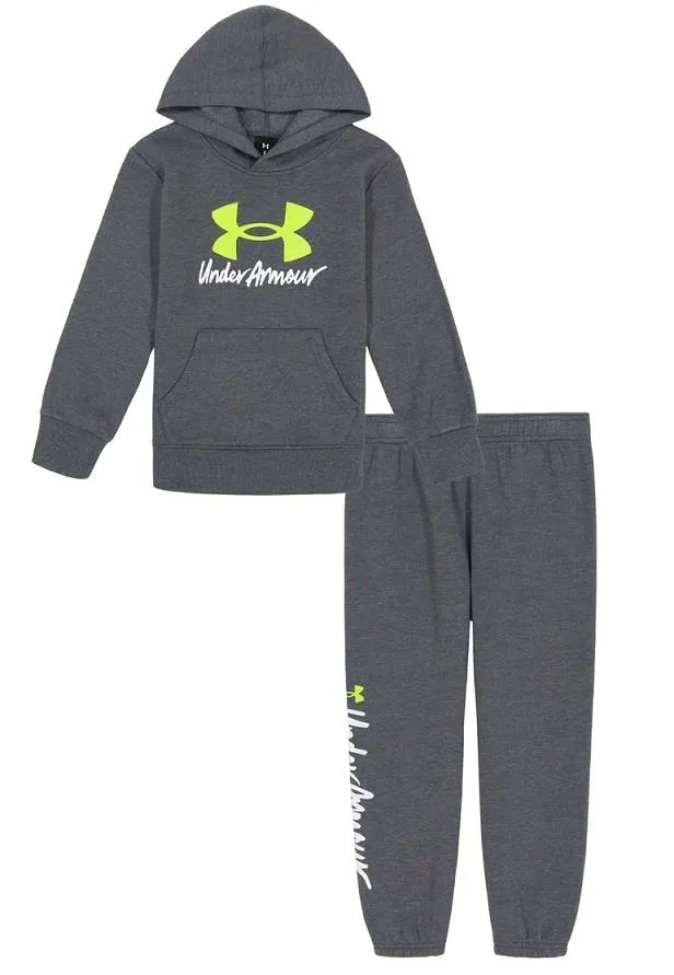 UA Big Logo Script Hoodie Set(2t-4t) - Boys