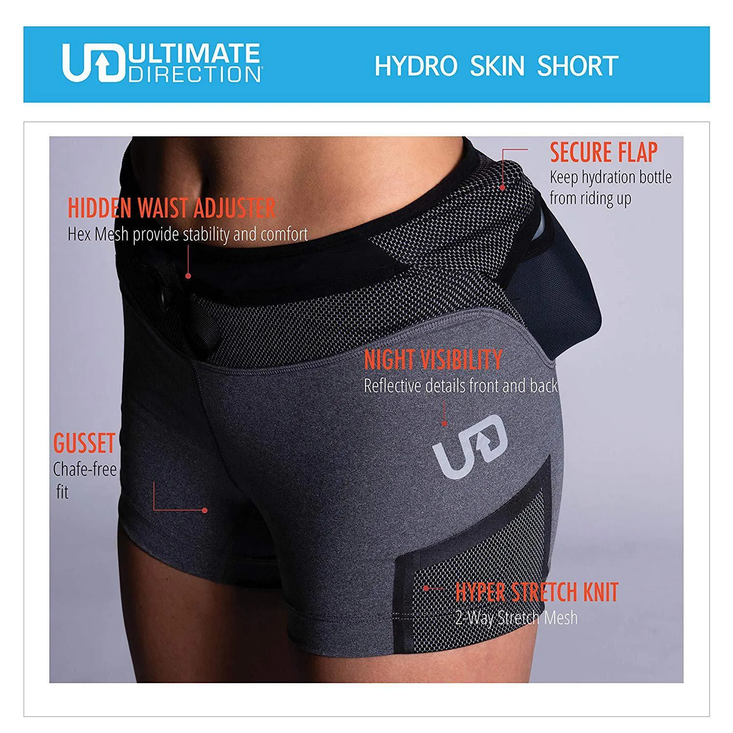 Ultimate Direction Womens Hydro Skin Running Shorts