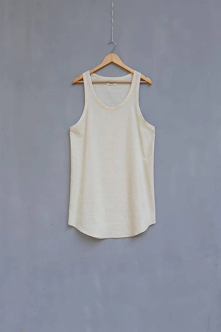 Urvashi Kaur   I   Ris SLEEVELESS DRESS WABI chanderi cotton silk nude TESSELLATE- 94