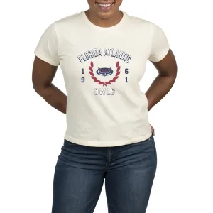 USCAPE Florida Atlantic University Academy High Waisted Tee, Vintage White