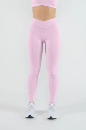 V-Cut Leggings- Pink Dahlia