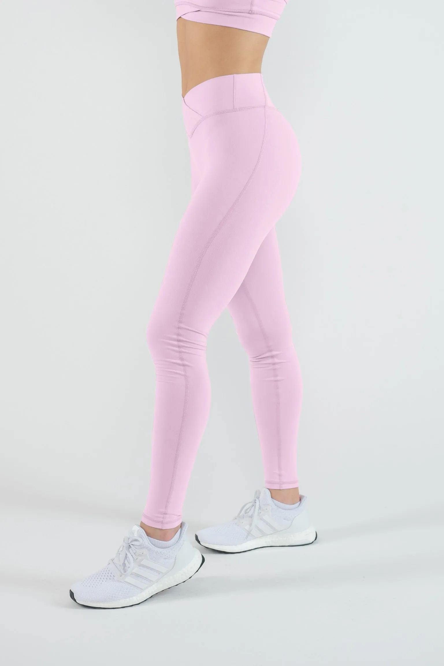 V-Cut Leggings- Pink Dahlia