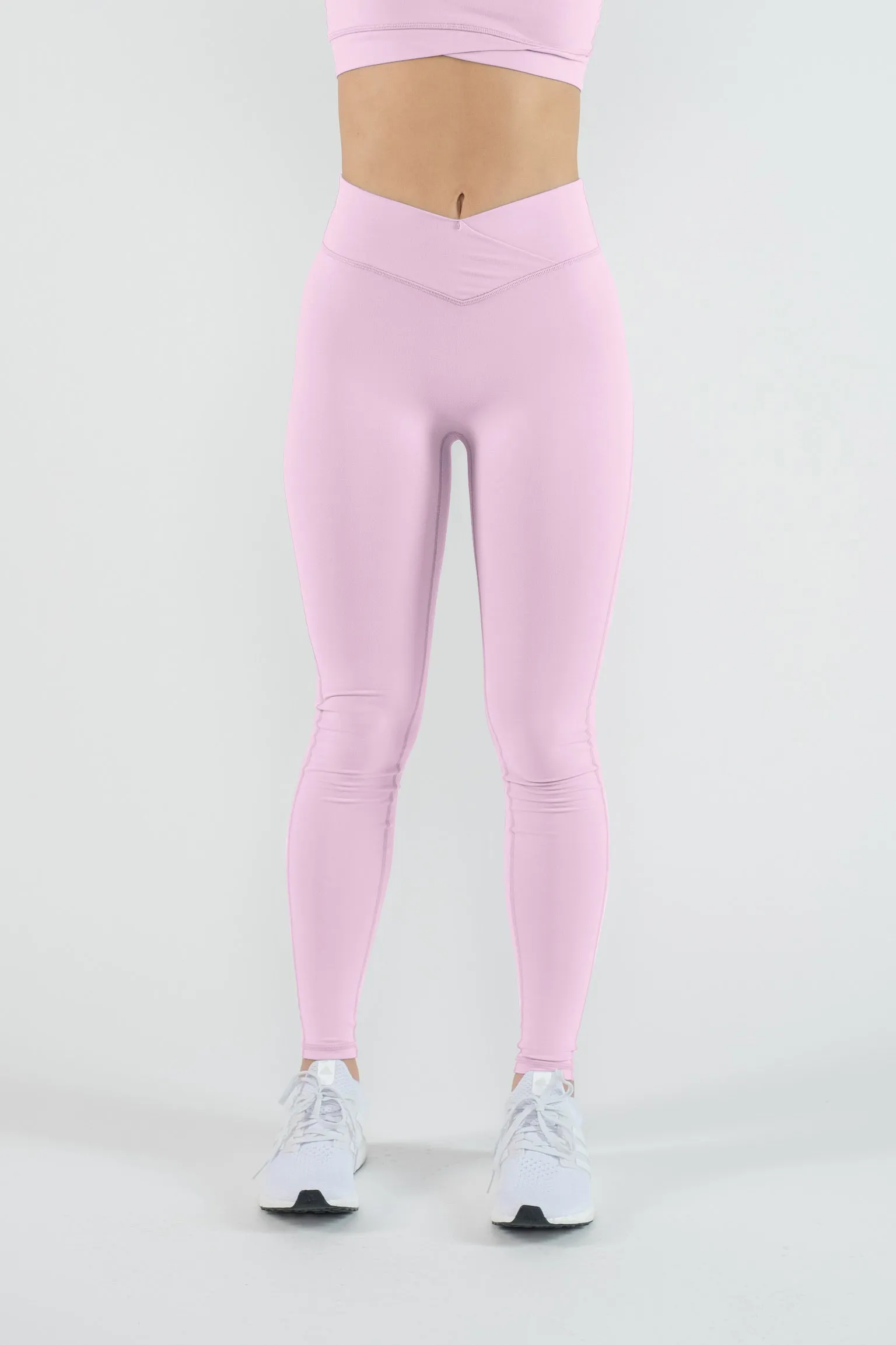 V-Cut Leggings- Pink Dahlia