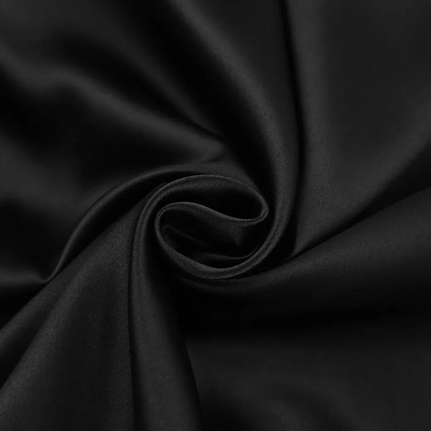 V-neck Pile Collar Satin Bodycon Mini Dresses