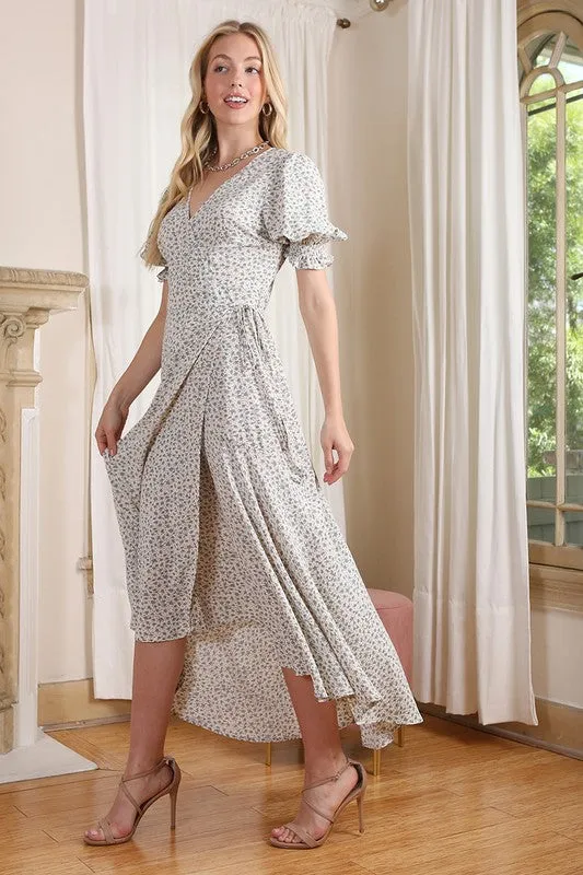 V neck wrap dress
