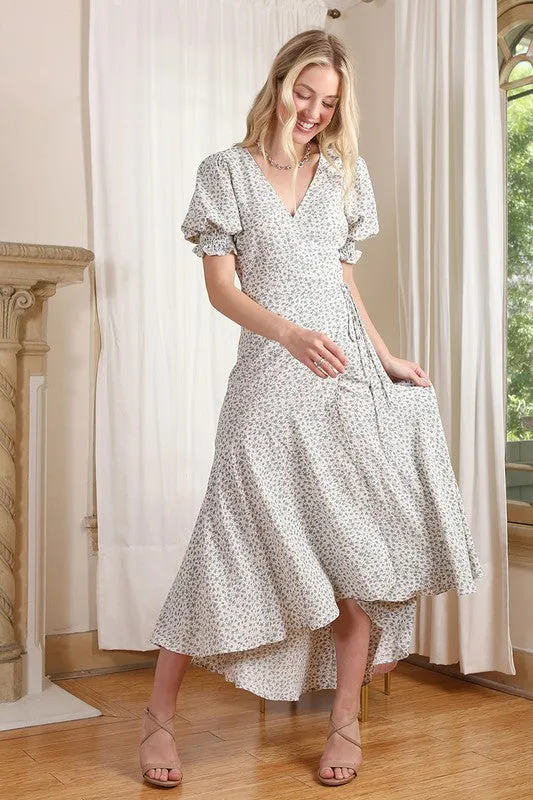 V neck wrap dress