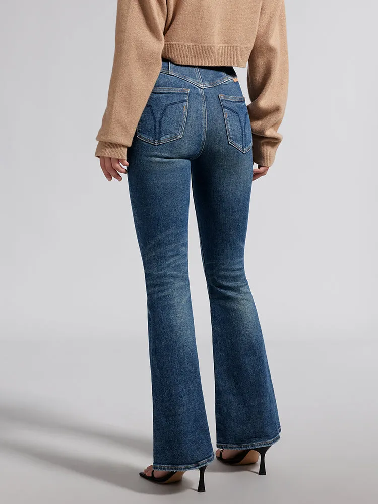 V-Shape Super High Waisted Flared Jeans