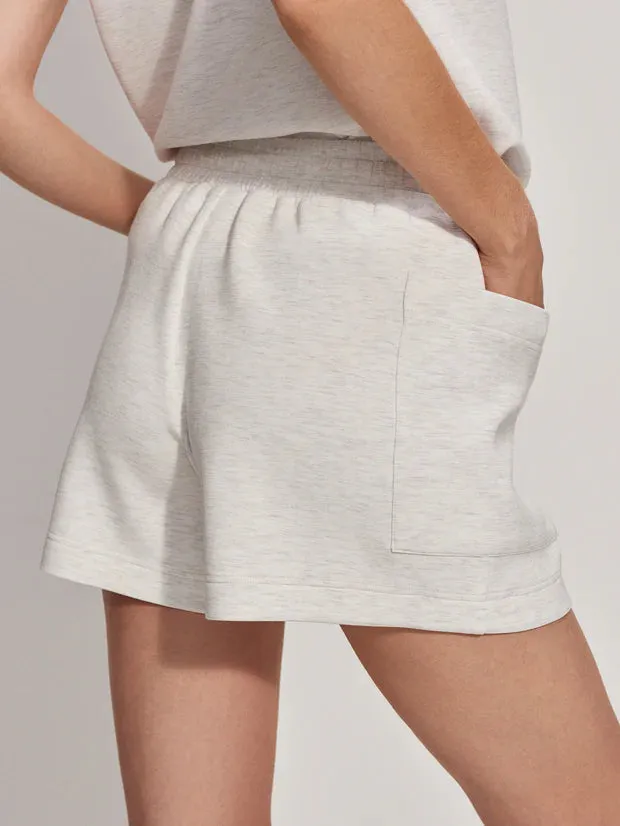 Varley | Isabella Mid Rise Short 4" {Ivory Marl}