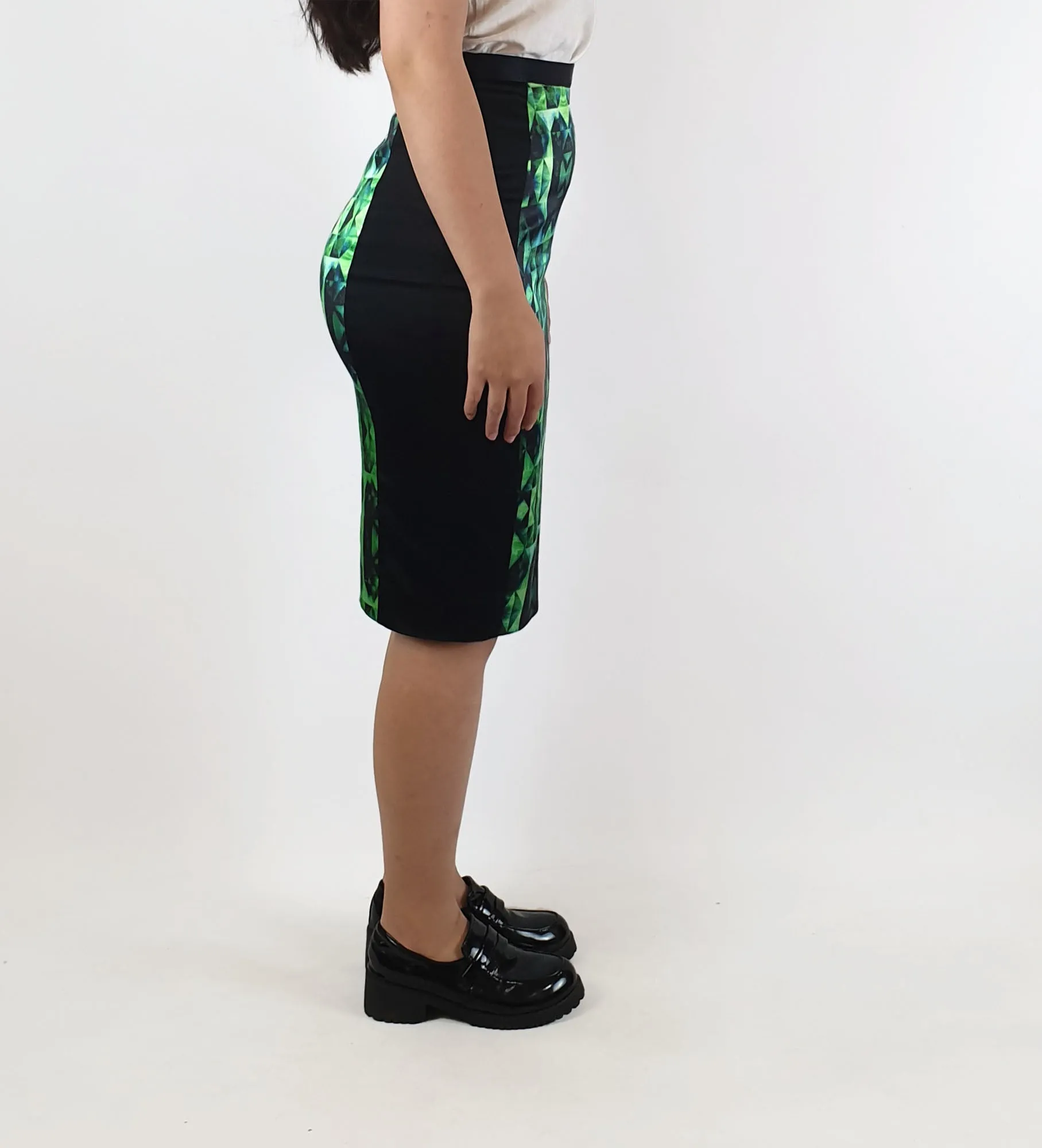 Veronica Maine green panelled pencil skirt size 6