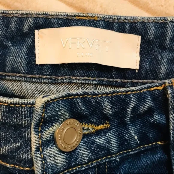 VERVET Distressed High Waisted 100% Cotton Tapered Leg Mom Jeans Women’s size 30