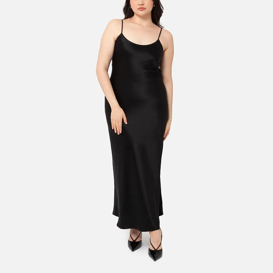 Vestido de tirantes maxi de Satin