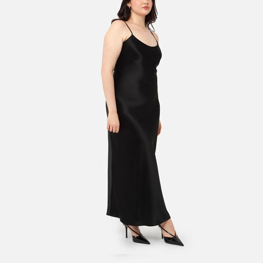 Vestido de tirantes maxi de Satin