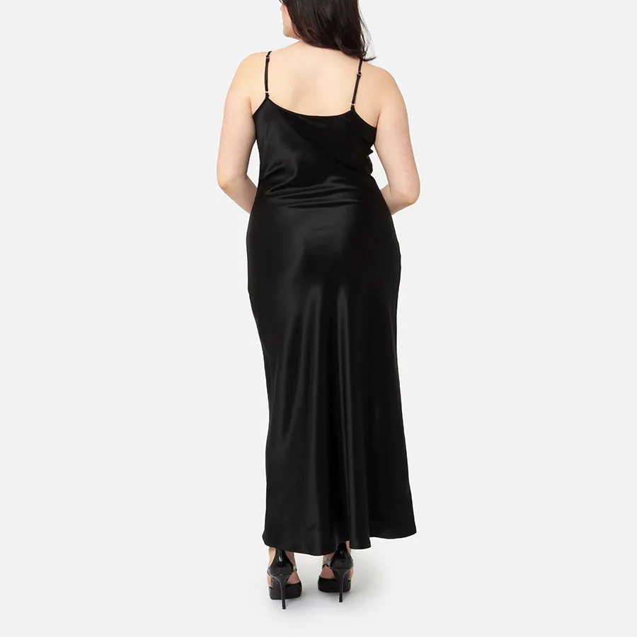 Vestido de tirantes maxi de Satin