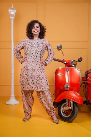 Vibrant Multi-Color Digital Print Co-ord Set