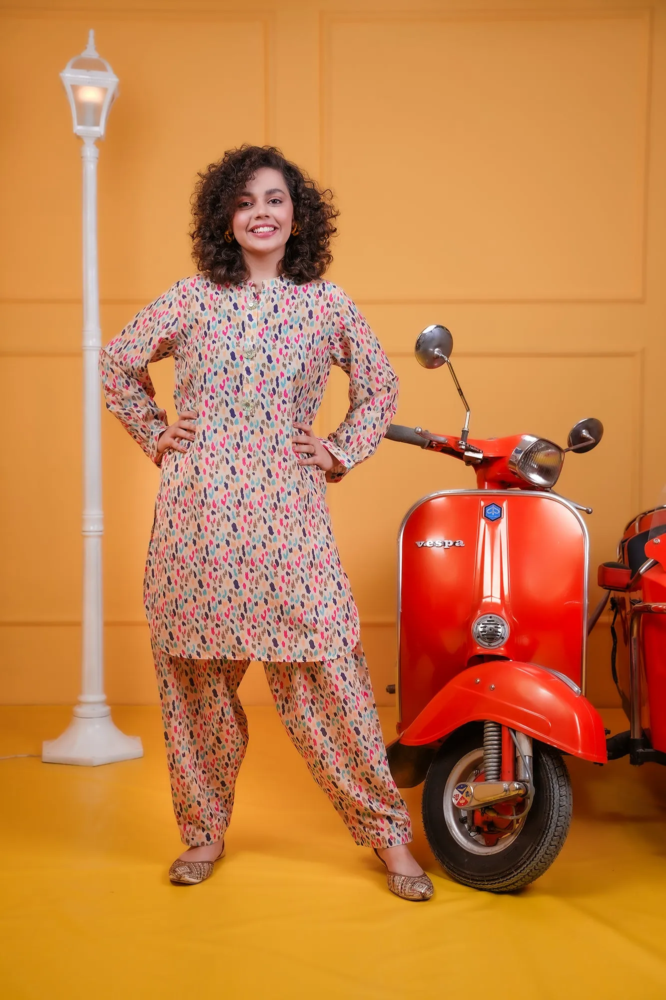 Vibrant Multi-Color Digital Print Co-ord Set