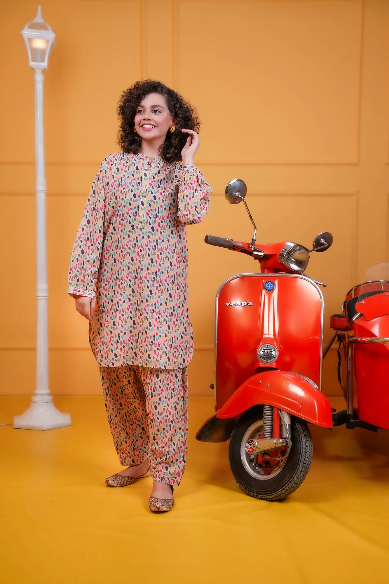 Vibrant Multi-Color Digital Print Co-ord Set